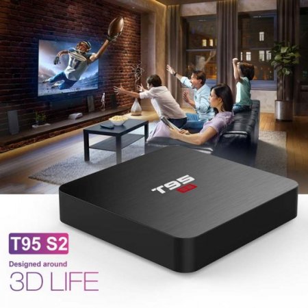 T95 S2 Smart Iptv Box 4K Amlogic S905W Media Player Android 7.1 France Arabic French Smart ip tv set top box with 1 Year Code IPTV Subscription