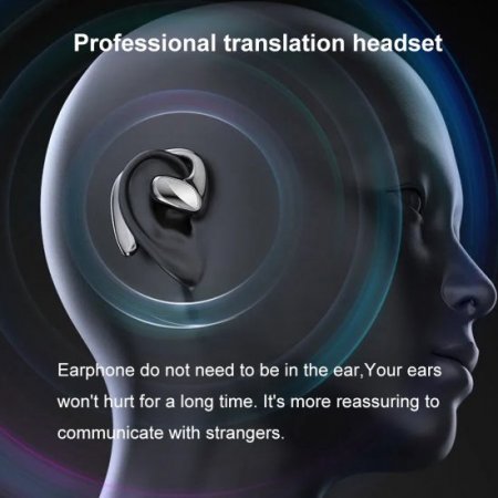 M8 Language Translator Earbuds 144 Languages Smart Translation Headset Portable 5.3 Bluetooth Voice Two Way Translator Device for Travel, Business and Learning