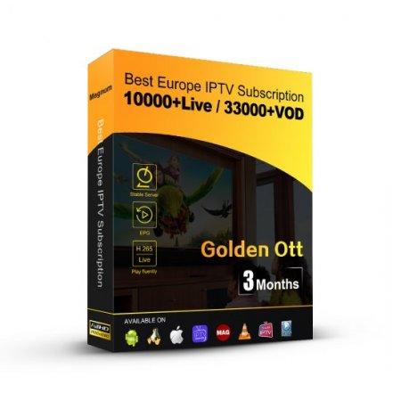 3 Months Golden OTT IPTV Subscription Hot France Spain Portugal Germany Belgium IPTV Code for Smart tv IPTV IOS Android Devices