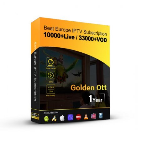 12 Months Golden OTT Europe IPTV France Spain Portugal Germany Belgium IPTV Code for IPTV Smarters pro