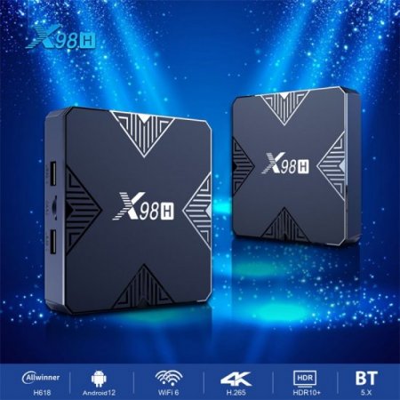 X98H Allwinner H618 4k HDR Android 12.0 tv box 4GB 32GB BT5.X 2.4G 5.8GHZ Dual wifi Smart TV media player box