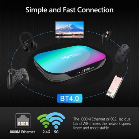 HK1BOX 8K Smart IPTV BOX Amlogic S905X3 4GB 128GB 64GB media player 2.4G&5Ghz Dual Wifi 1080P HK1 BOX Android IPTV BOX With 1 Year Code IPTV Subscription