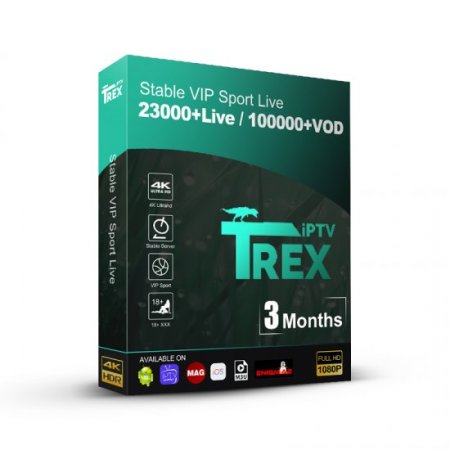 3 Months 4K Trex server IPTV for windows m3u VLC Android xtream code iptv smarters pro apk