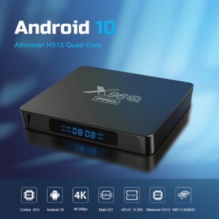 X96Q PRO QHDTV IPTV Box France Arabic French Android 9.0 Smart TV Box Allwinner H313 2.4G&5Ghz Dual WiFi 4K HD Set top Box With 1 Year Code IPTV Subscription