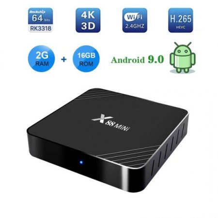 X88 Mini QHDTV IPTV Box France Arabic French RK3318 Quad Core 4K Set top Box 2GB 16GB USB 3.0 2.4G Wifi 100M X88mini H.265 x88mini Android 9.0 Tv box With 1 Year Code IPTV Subscription