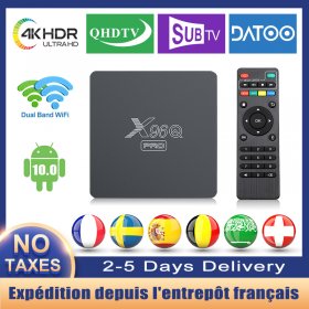 X96Q PRO QHDTV IPTV Box France Arabic French Android 9.0 Smart TV Box Allwinner H313 2.4G&5Ghz Dual WiFi 4K HD Set top Box With 1 Year Code IPTV Subscription