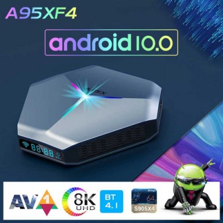 2022 A95XF4 android smart tv box android 10.0 Amlogic S905X4 support 2.4G/5G Wifi bluetooth 4.1 media player 4K 2G 16G set-top box ship from france