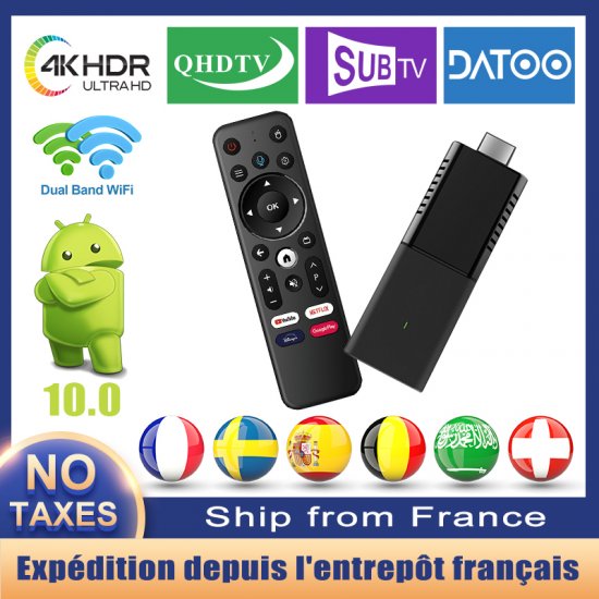 QXH313TVD tv stick 2GB 8GB smart iptv M3U 4k 1080p Android tv 10 Allwinner IK316 BT5.0 2.4G&5GHZ Dual WiFi IP TV Stick