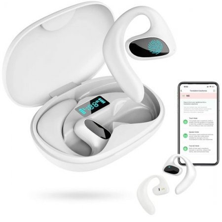 M8 Language Translator Earbuds 144 Languages Smart Translation Headset Portable 5.3 Bluetooth Voice Two Way Translator Device for Travel, Business and Learning