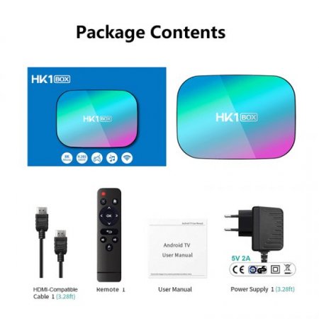 HK1BOX 8K Smart IPTV BOX Amlogic S905X3 4GB 128GB 64GB media player 2.4G&5Ghz Dual Wifi 1080P HK1 BOX Android IPTV BOX With 1 Year Code IPTV Subscription